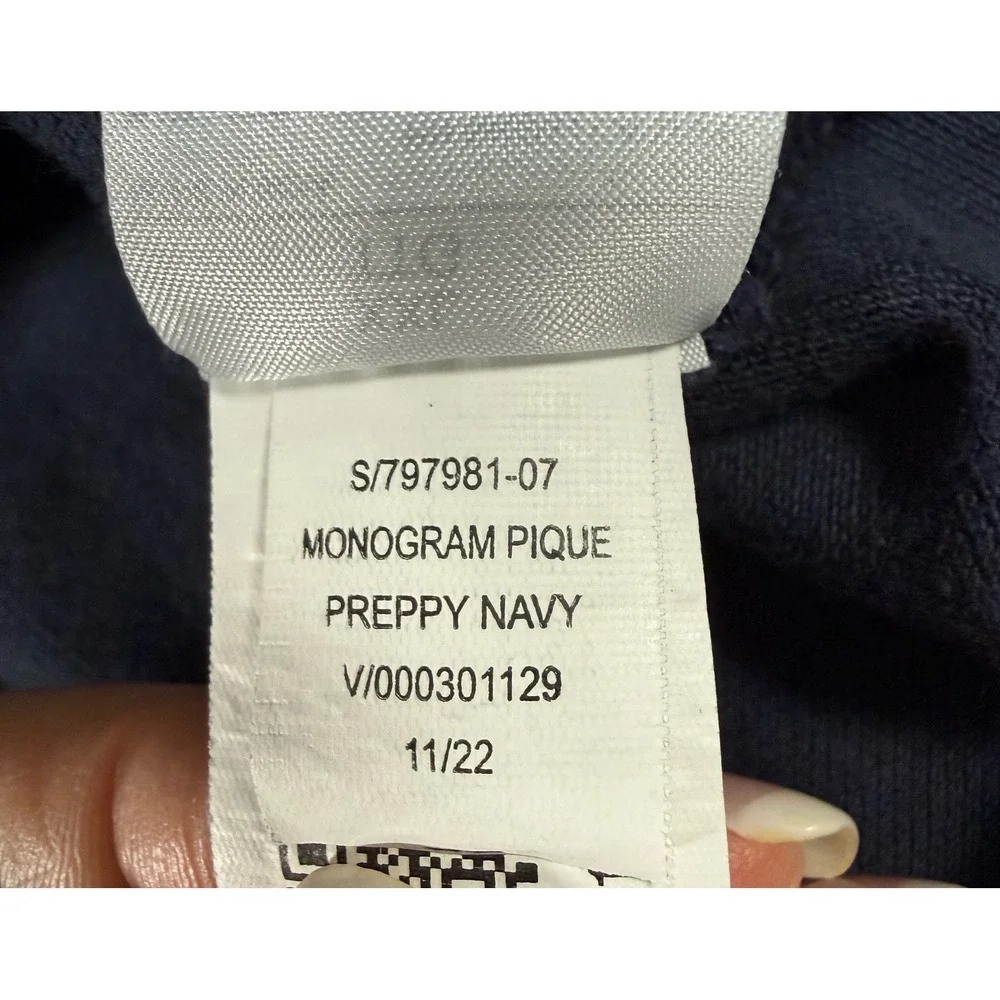 Banana Republic Mens XXL Monogram Pique‎ Polo Shirt Preppy Navy Blue